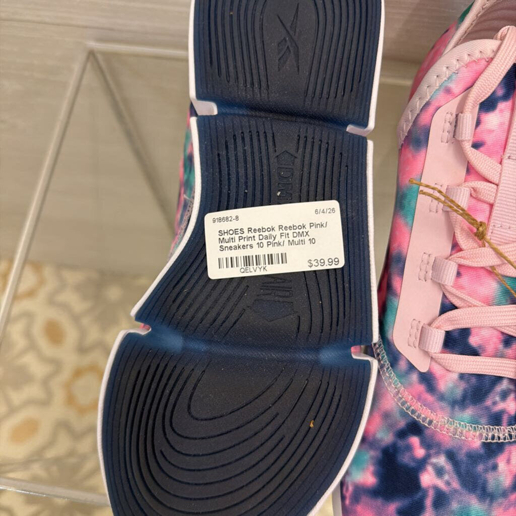 Reebok Pink/ Multi Print Daily Fit DMX Sneakers 10
