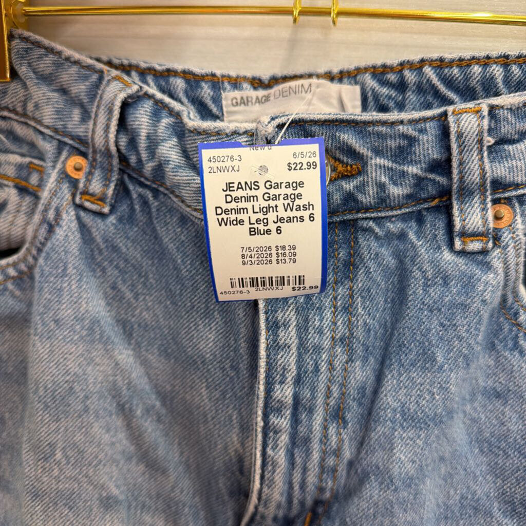 Garage Denim Light Wash Wide Leg Jeans 6