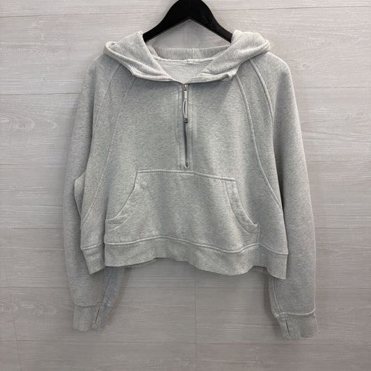 Lululemon Grey Cropped Scuba Half Zip Hoodie Medium/ Large
