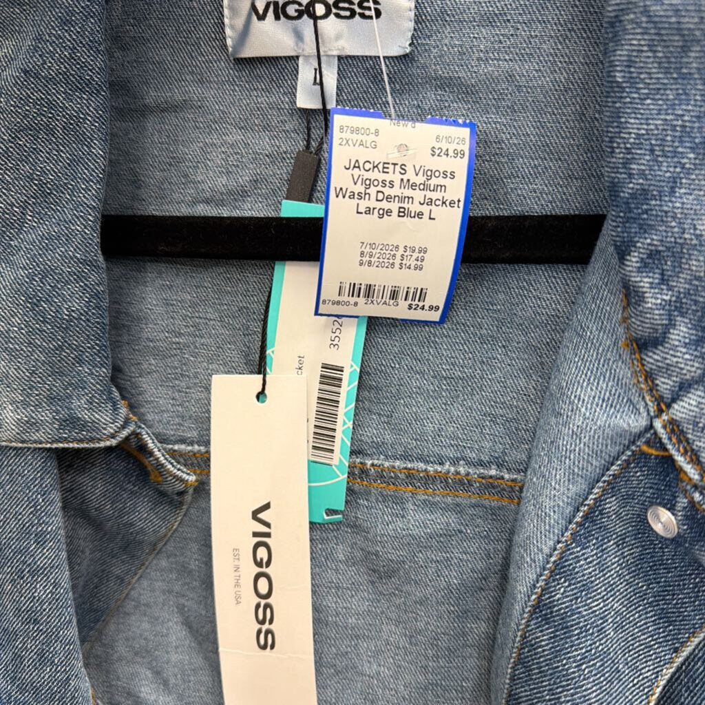 Vigoss Medium Wash Denim Jacket Large