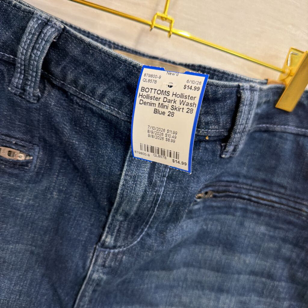 Hollister Dark Wash Denim Mini Skirt 28