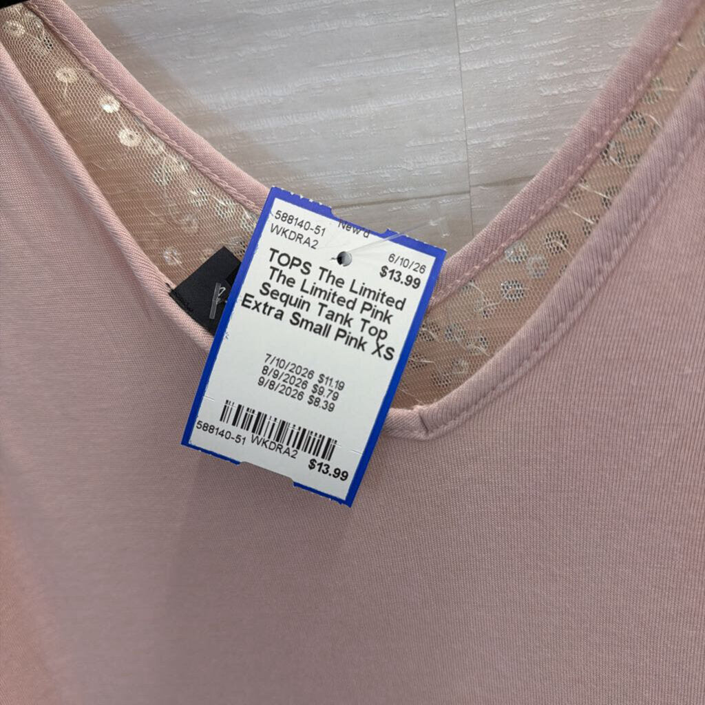 The Limited Pink Sequin Tank Top Extra Small