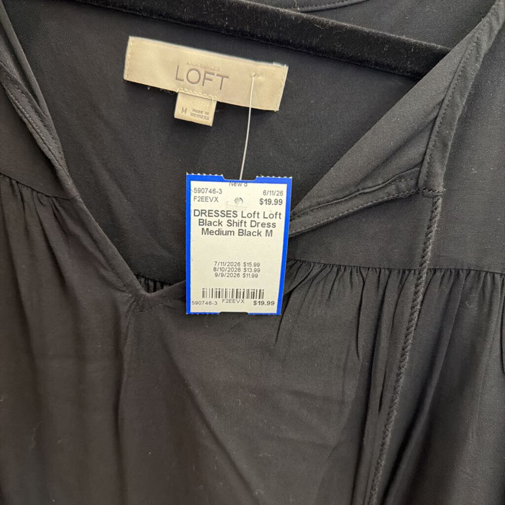 Loft Black Shift Dress Medium