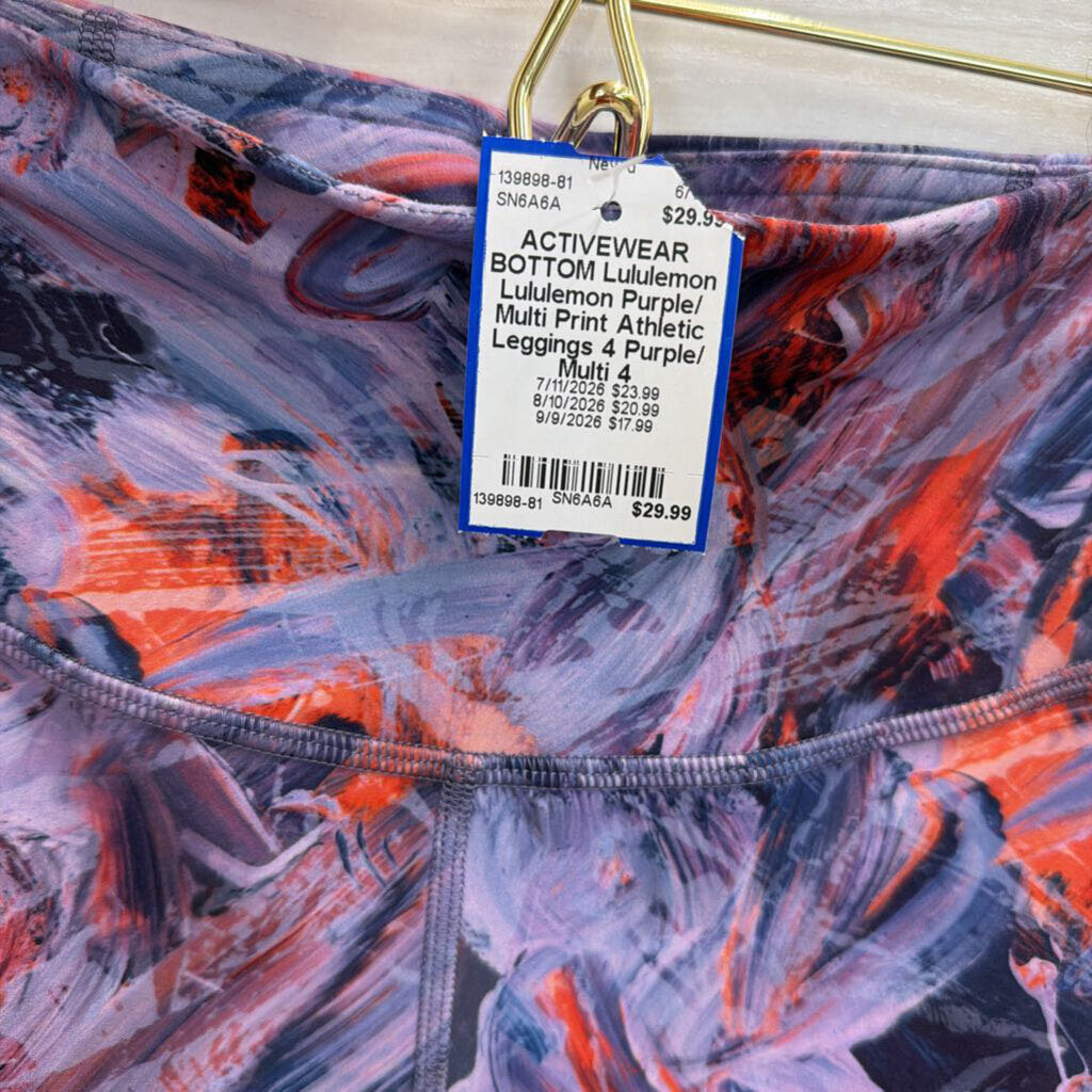 Lululemon Purple/ Multi Print Athletic Leggings 4