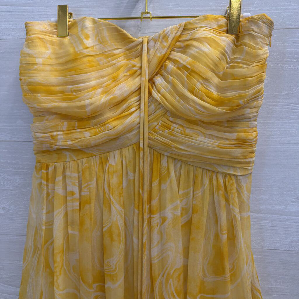 laundry by shelli segal gold dress Yellow Print Strapless 6 – newdsalem An Elegant Cowlneck And _alt_toffee-mesh-long-sleeves-belted-maxi-cover-up Size | UK sizes:11.5 WD-5000 AidMac Wound Dressing