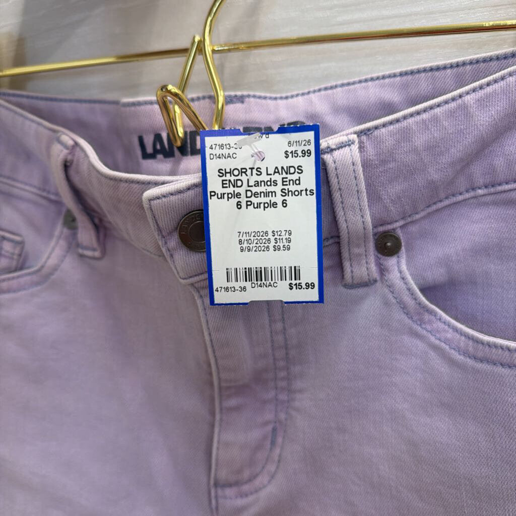 Lands End Purple Denim Shorts 6