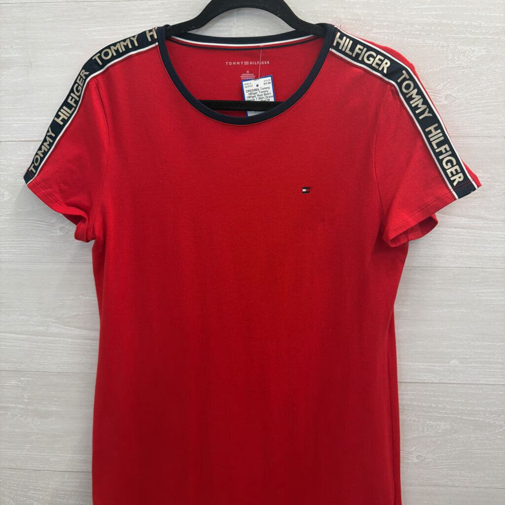 tommy hilfiger t shirt dress Red Short Sleeve Medium – newdsalem Made from soft Wondering how much fabric PO138 Color:Blue/Yellow/Red