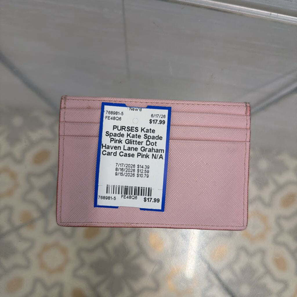 Kate Spade Pink Glitter Dot Haven Lane Graham Card Case
