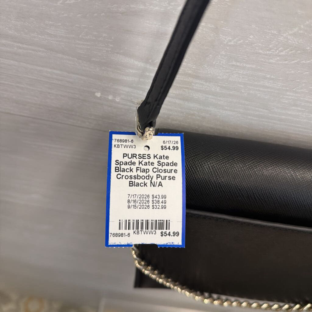 Kate Spade Black Flap Closure Crossbody Purse