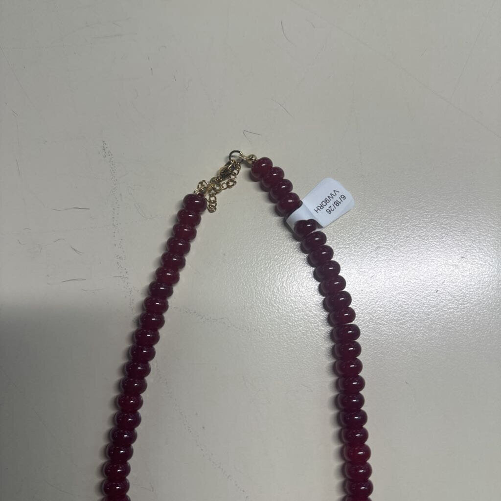 Red Glass Bead Necklace