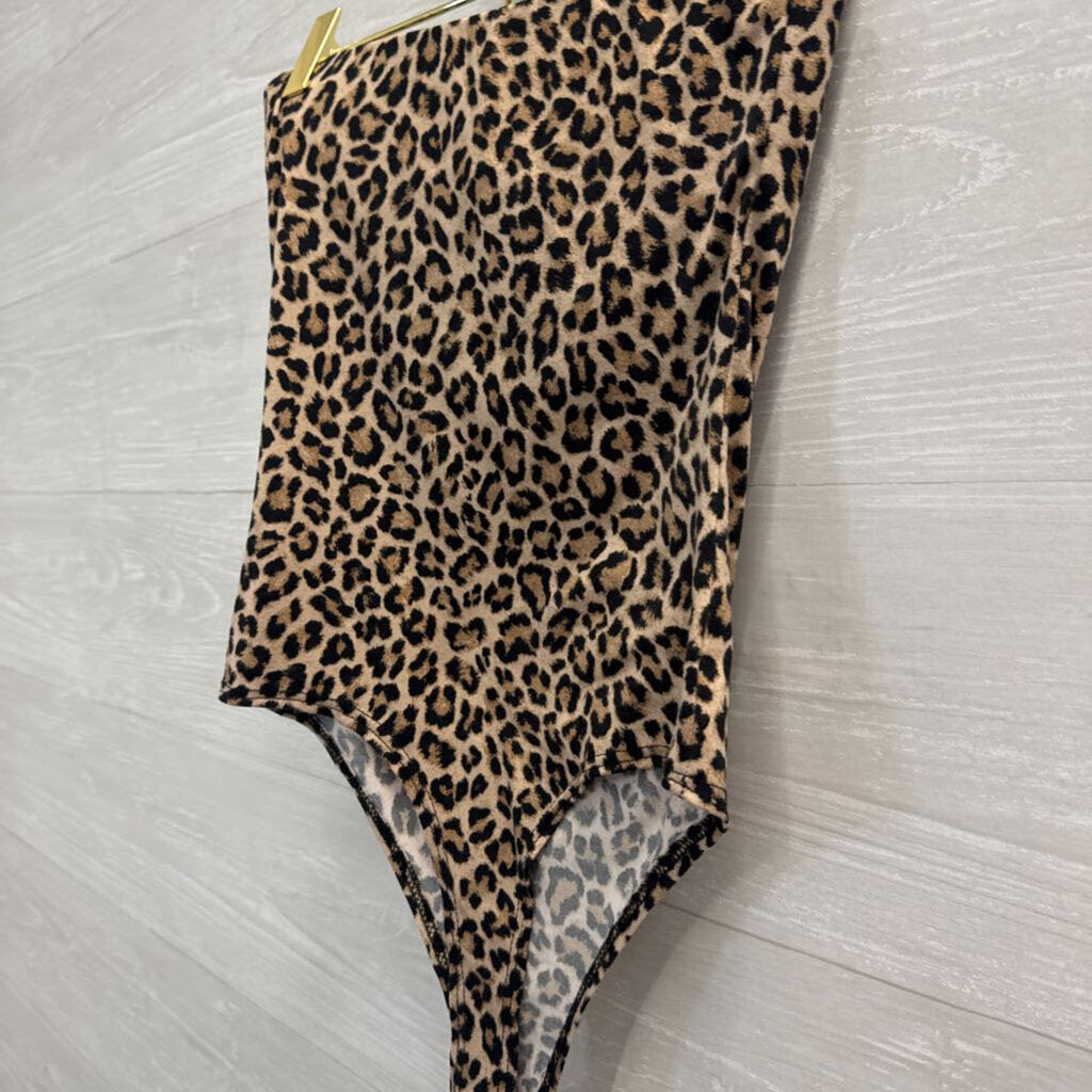 Strapless Cheetah Print Bodysuit Extra Small