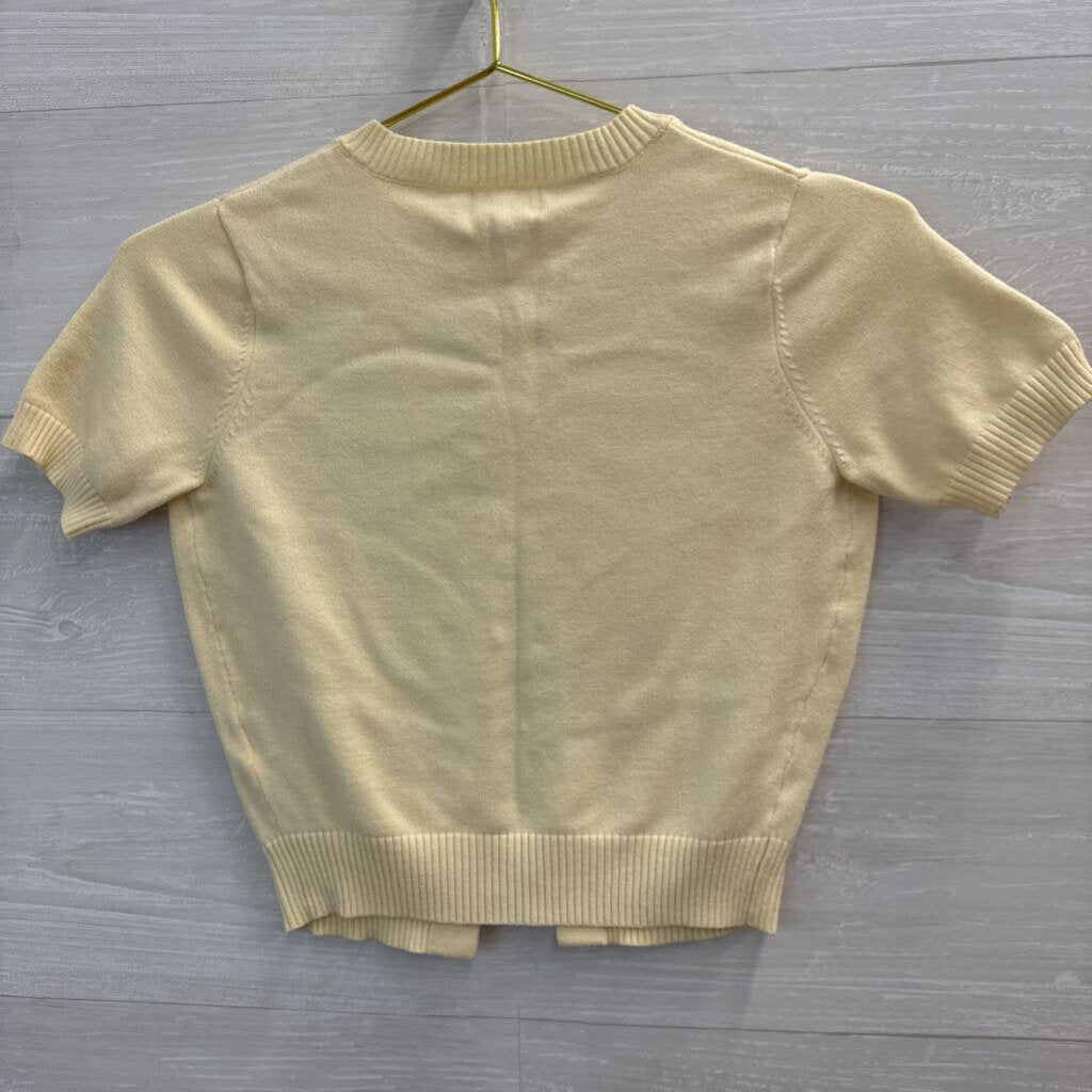 Butter Yellow Shortsleeve Cardigan Top Extra Small