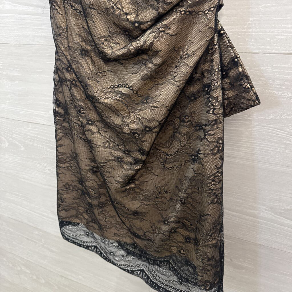 ABS Black Lace Detail Short Formal Dress 8