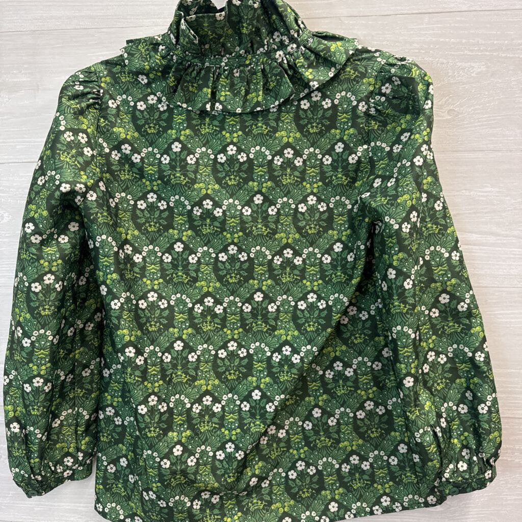 Tuckernuck Printed Ruffle Collar Top XXS