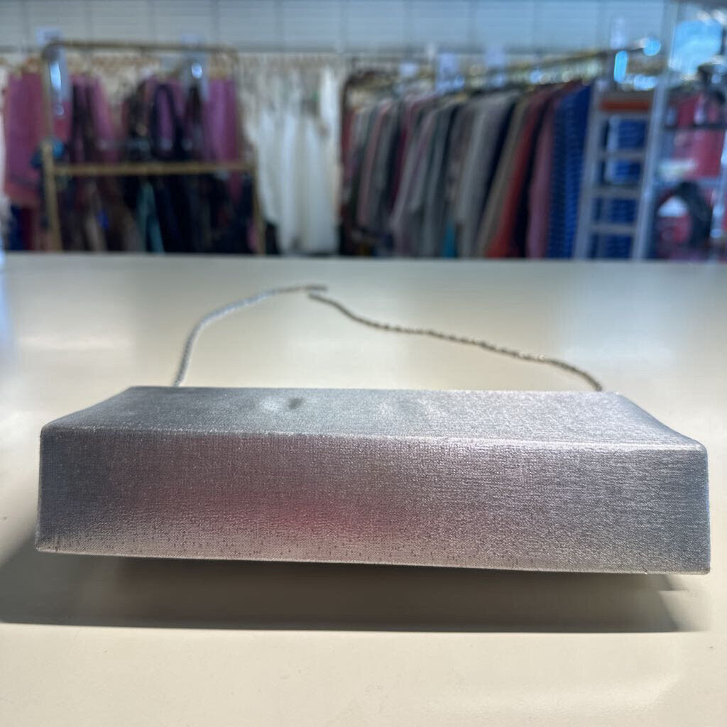 Silver Formal Clutch Purse with Bow