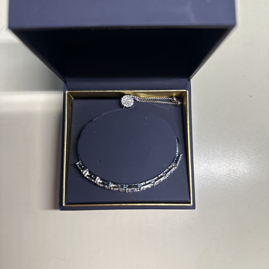 Brilliance Blue/Clear Crystal Tennis Bracelet