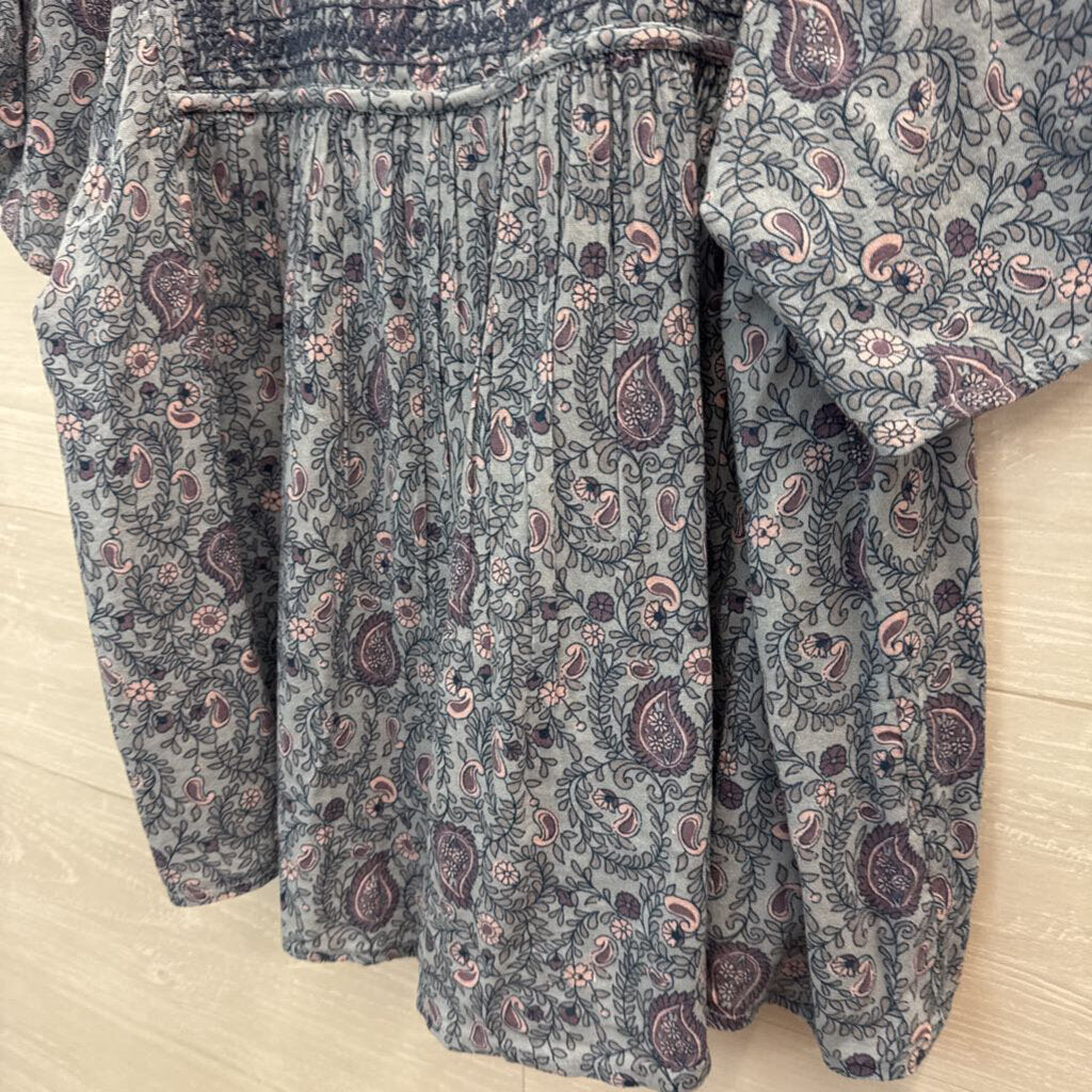Lucky Brand Printed Short Sleeve Top Medium