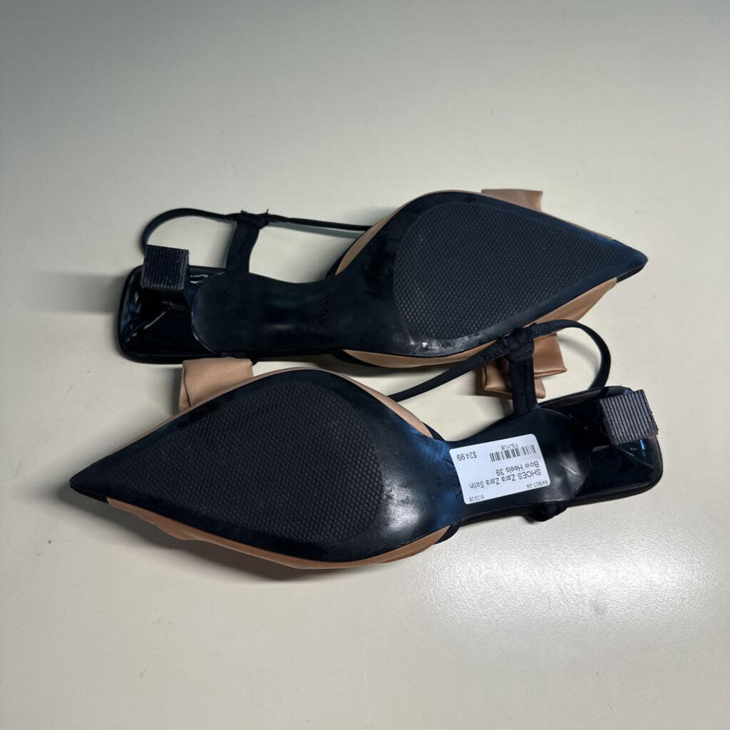 Zara Satin Bow Heels 39