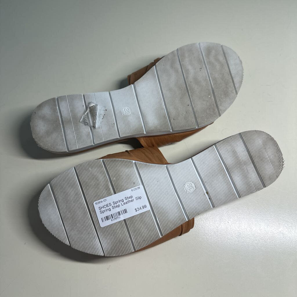 Spring Step Leather Slip On Sandals 39