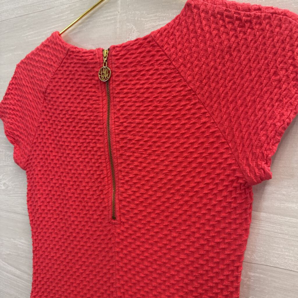Lilly Pulitzer Textured Coral Knit Dress Small