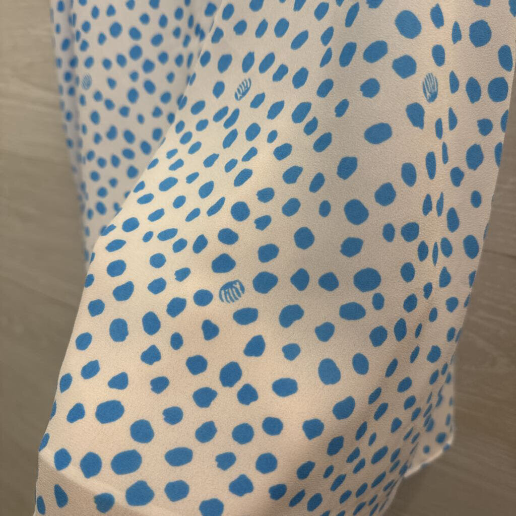 Lilly Pulitzer Sleeveless Ruffle-Neck Blouse White/Blue Print Pink
