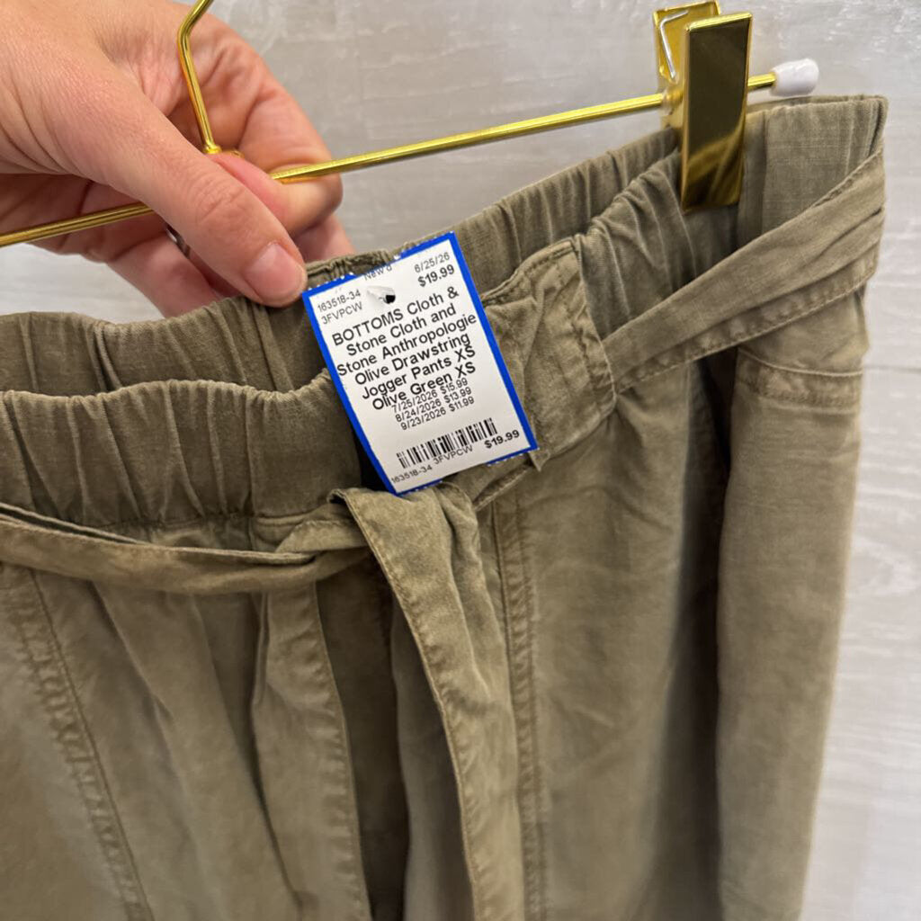 Cloth and Stone Anthropologie Olive Drawstring Jogger Pants XS
