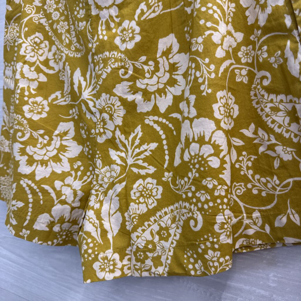 Maeve Anthropologie Olive Floral Tailored Shorts 0