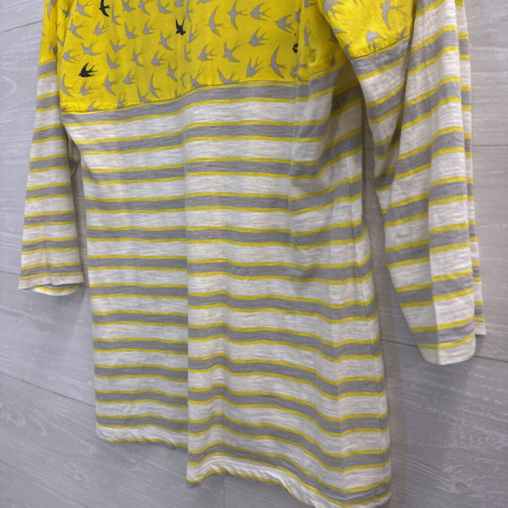 Postmark Anthropologie Bird Print Mixed Media Top Extra Small