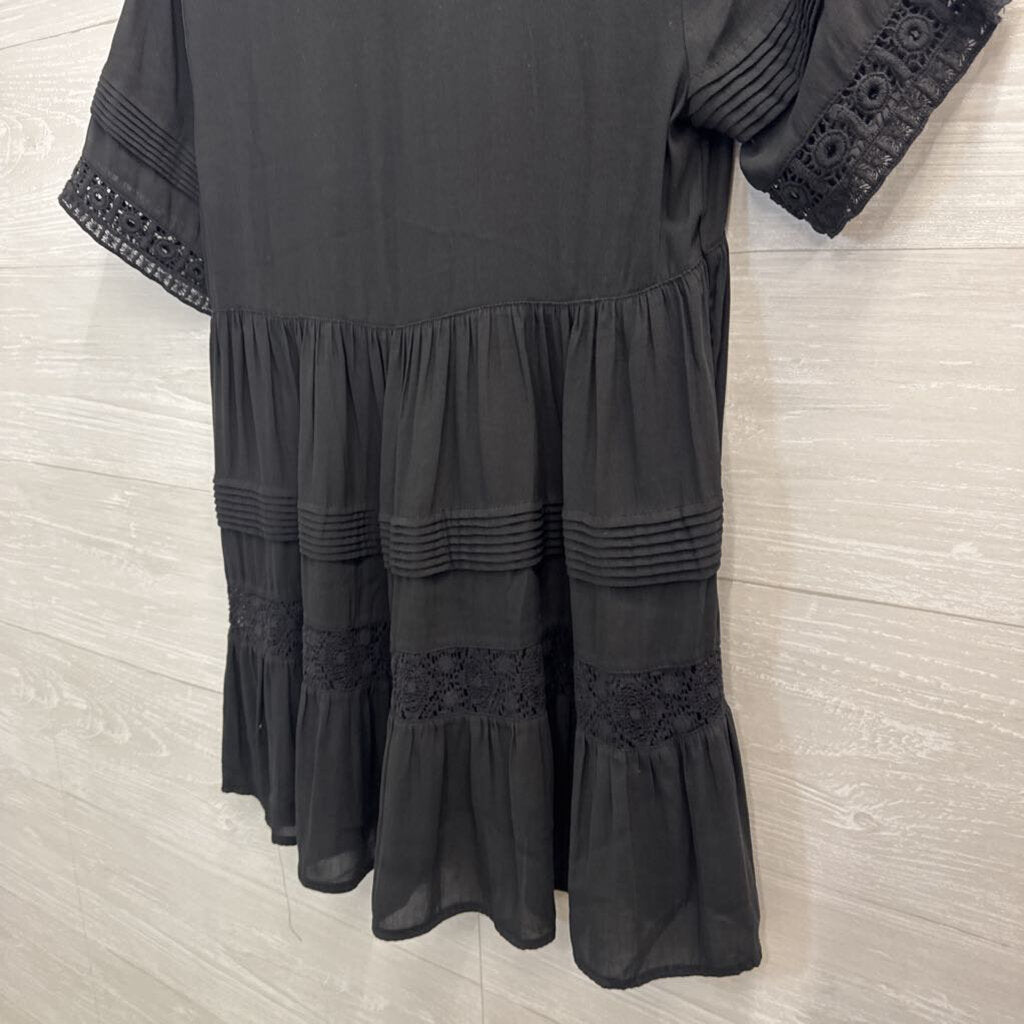 Maeve Anthropologie Black Tunic Short Sleeve Top Small