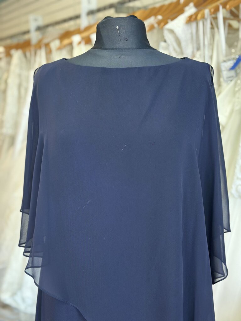 DJ Jaz Navy Cape Top Embellished Skirt Short Formal Dress 12