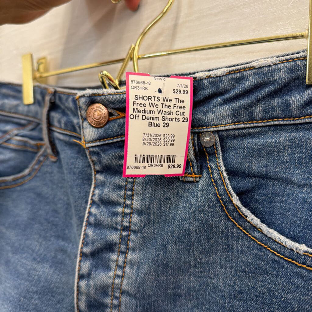 We The Free Medium Wash Cut Off Denim Shorts 29