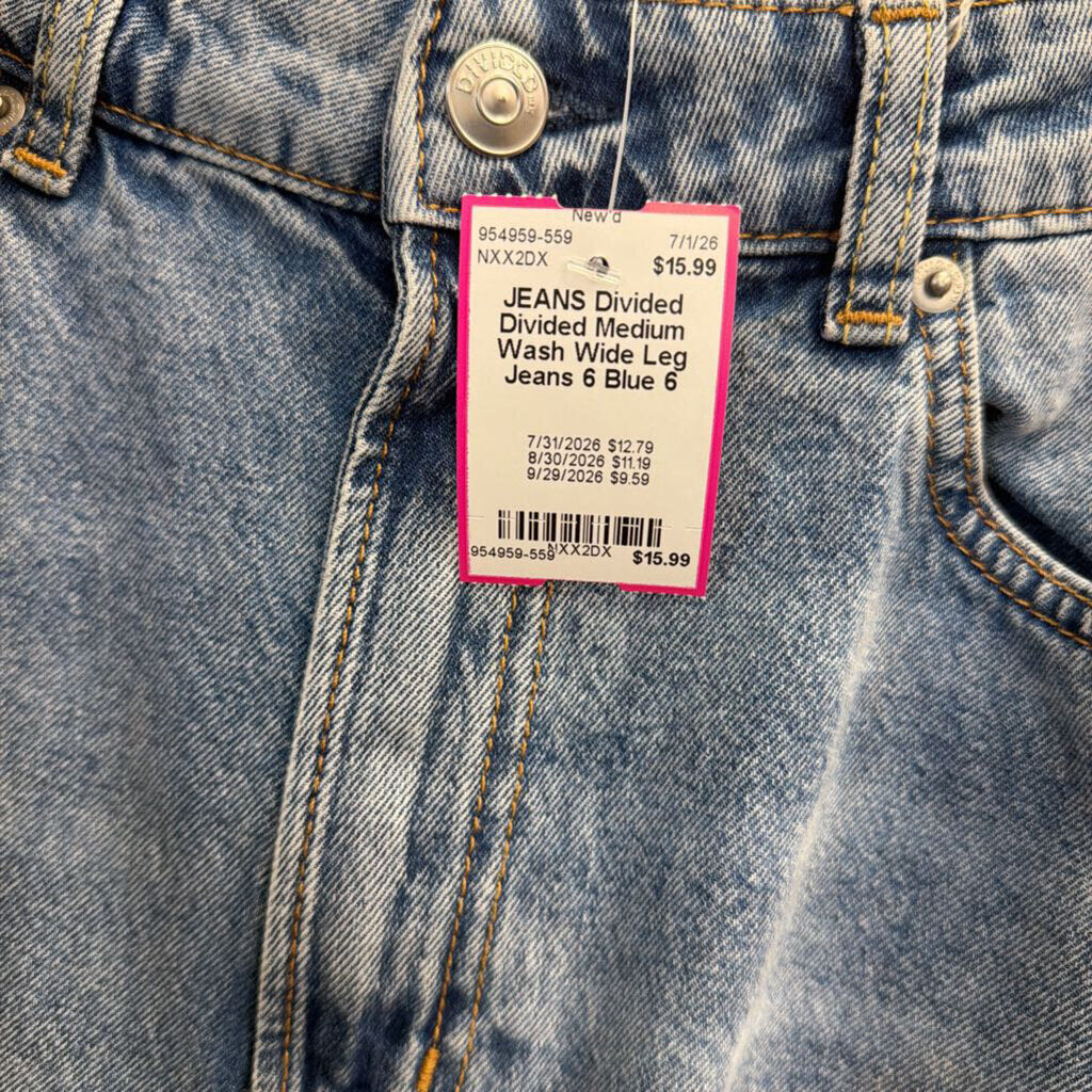 Divided Medium Wash Wide Leg Jeans 6