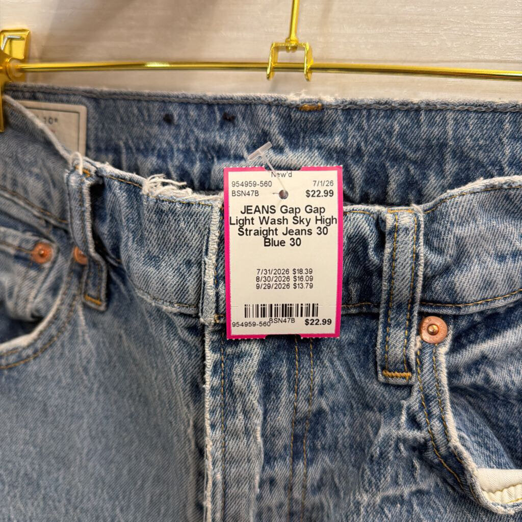 Gap Light Wash Sky High Straight Jeans 30