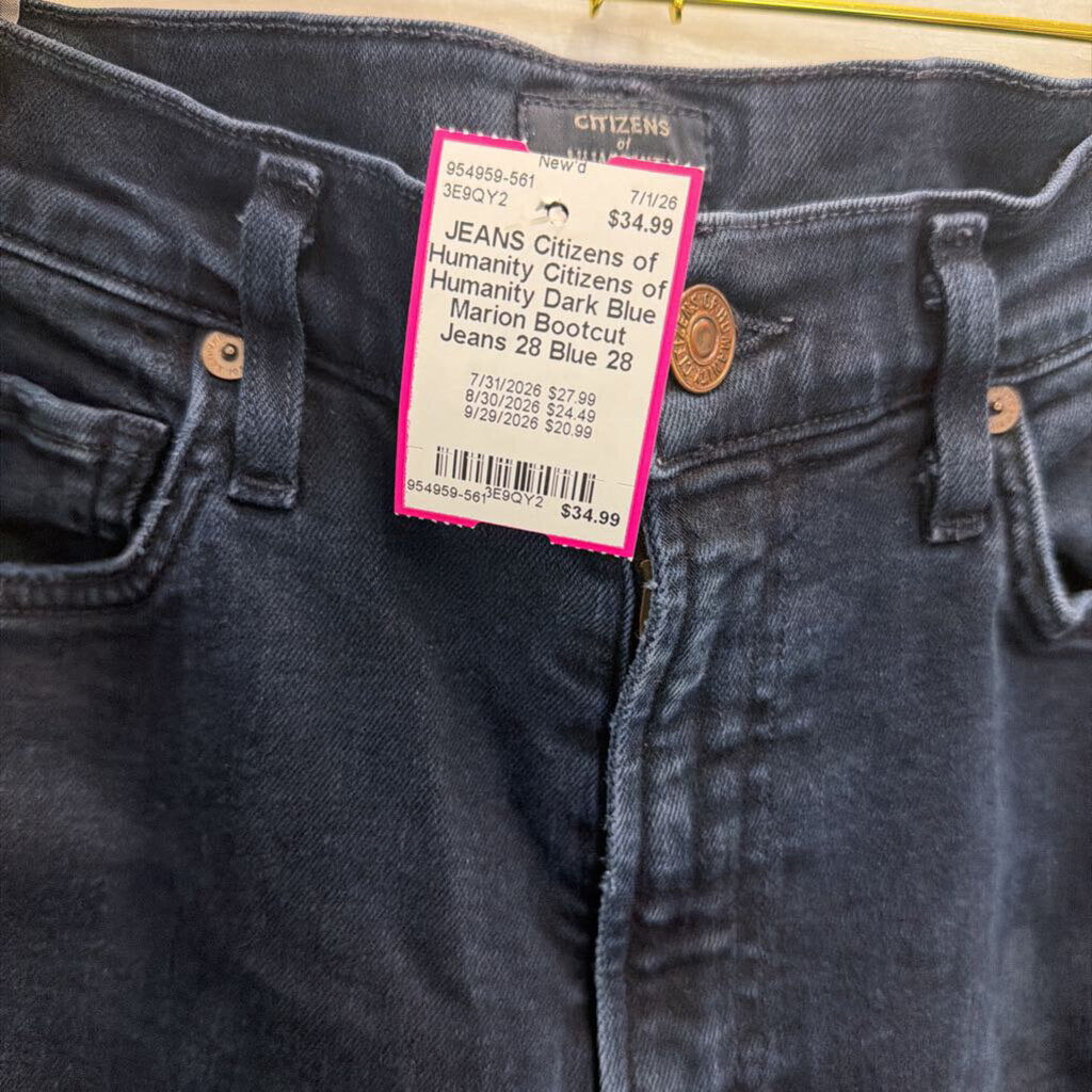 Citizens of Humanity Dark Blue Marion Bootcut Jeans 28