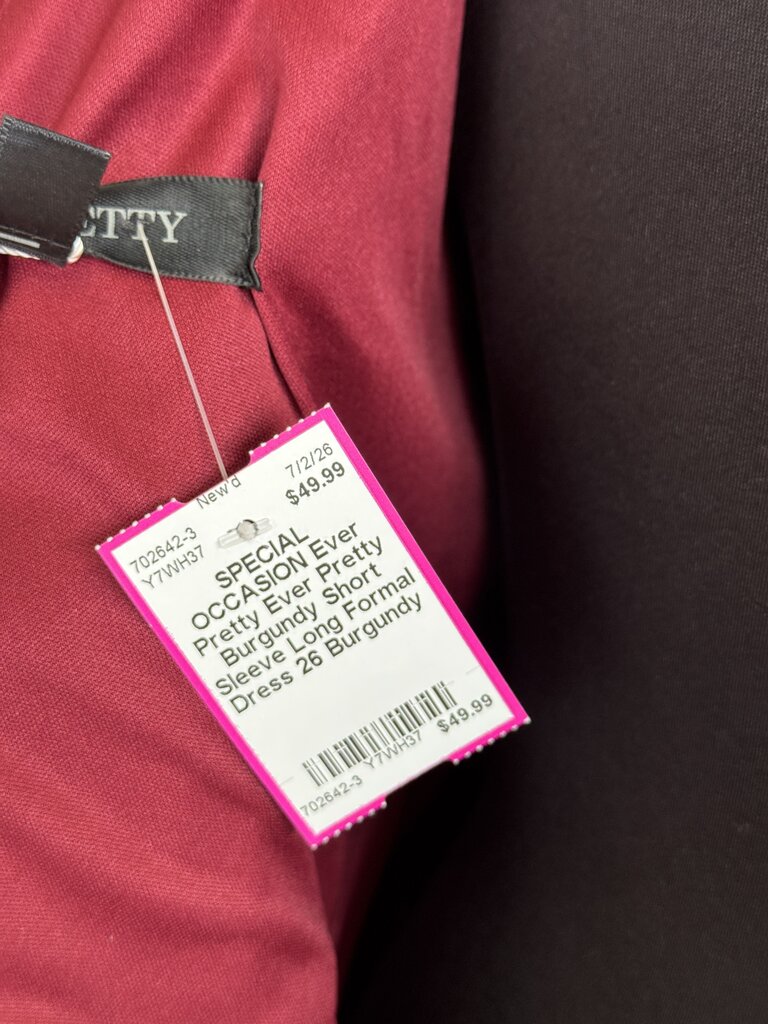 Ever Pretty Burgundy Short Sleeve Long Formal Dress 26