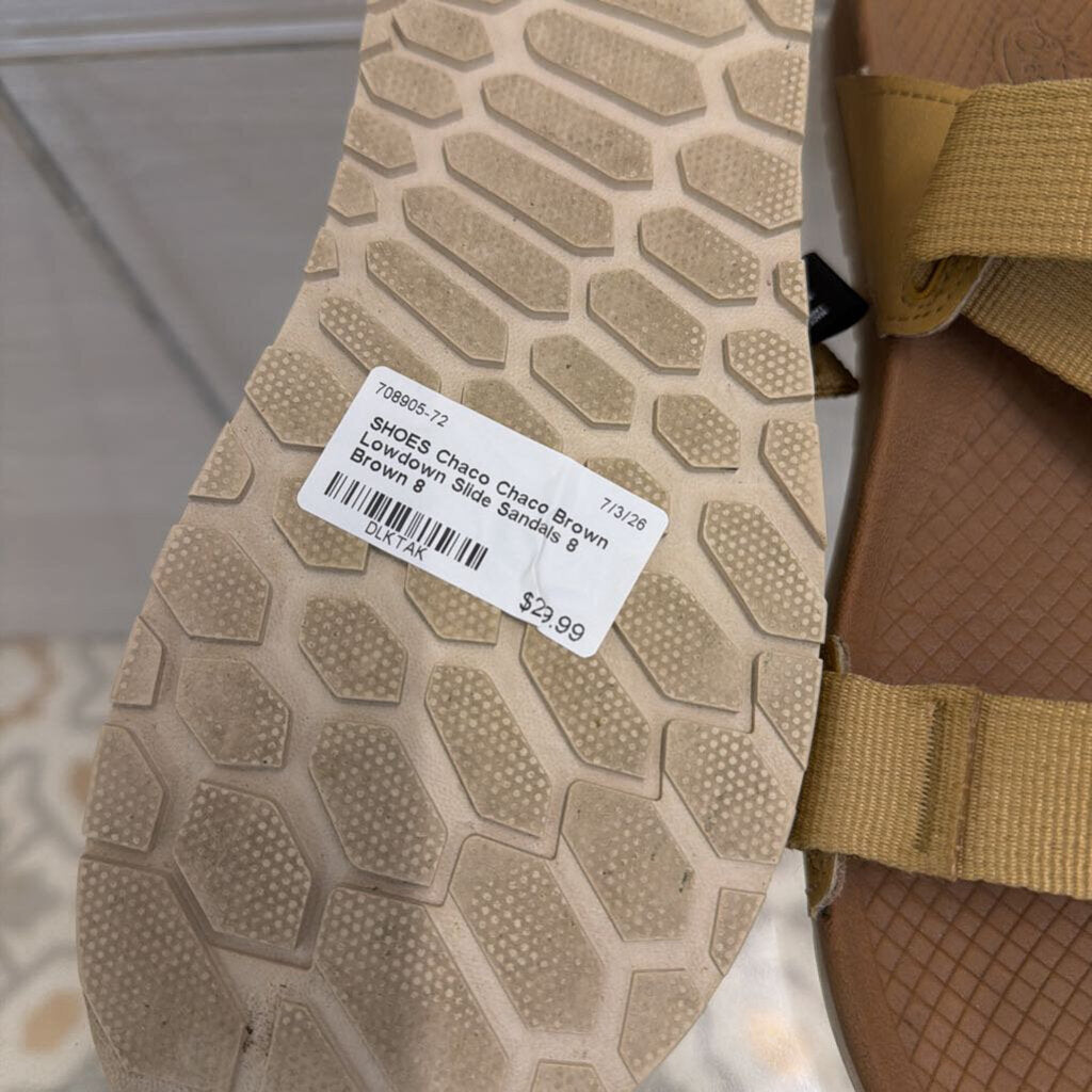 Chaco Brown Lowdown Slide Sandals 8
