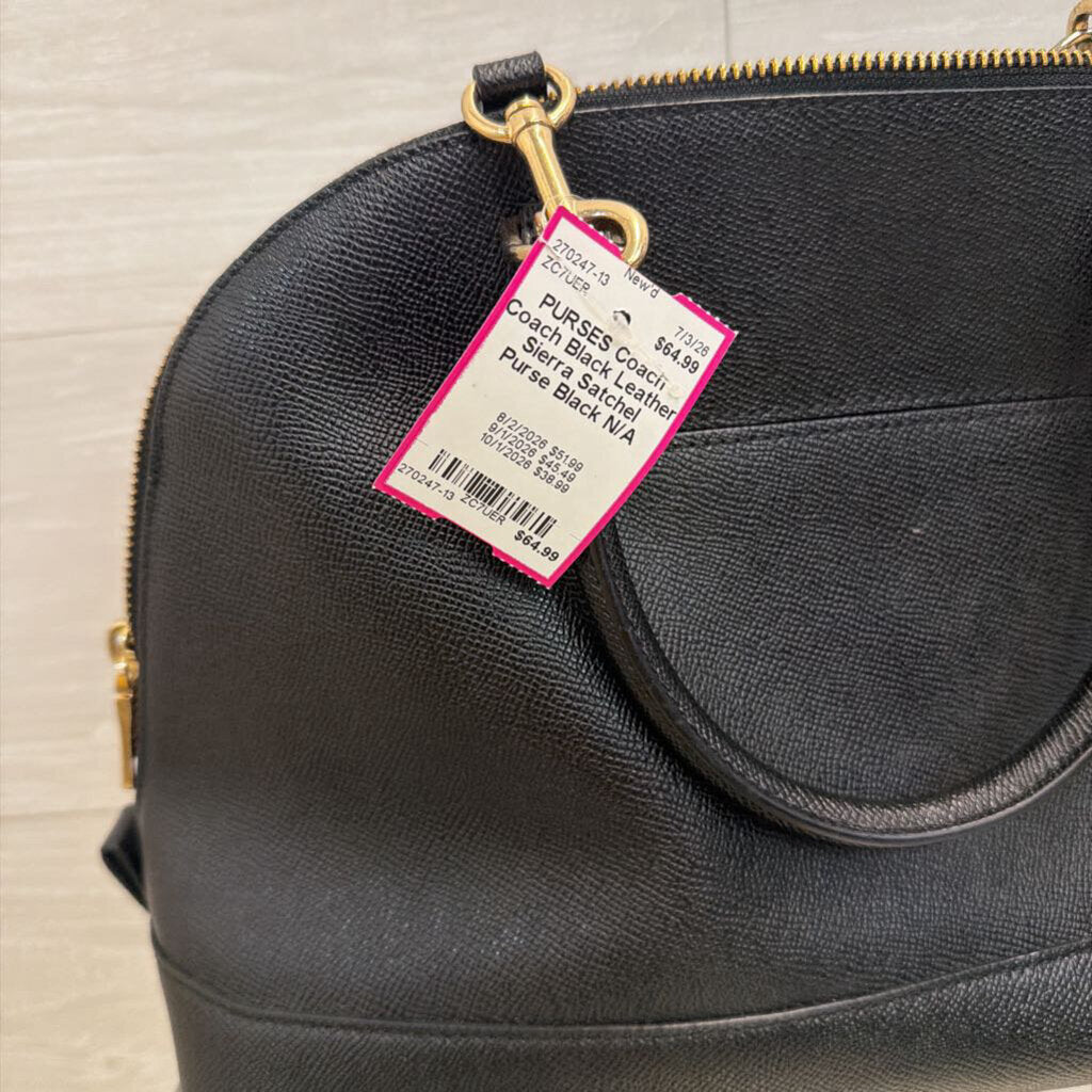 Coach Black Leather Sierra Satchel Purse