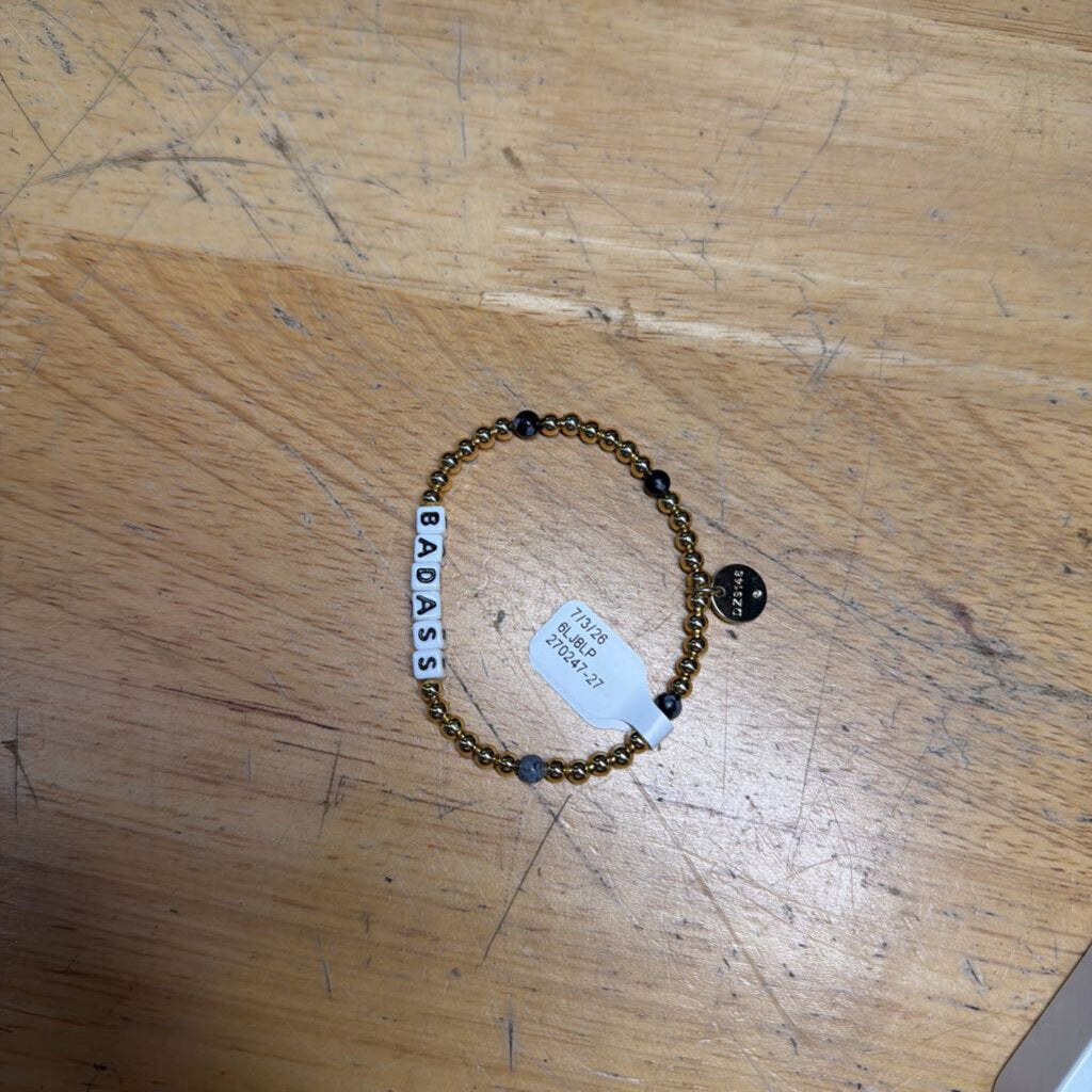 Little Words Project 'Badass' Beaded Stretchy Bracelet