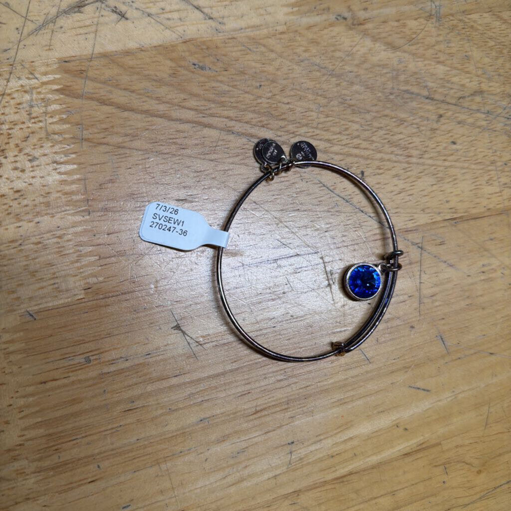 Alex and Ani Gold Blue Stone Charm Bracelet