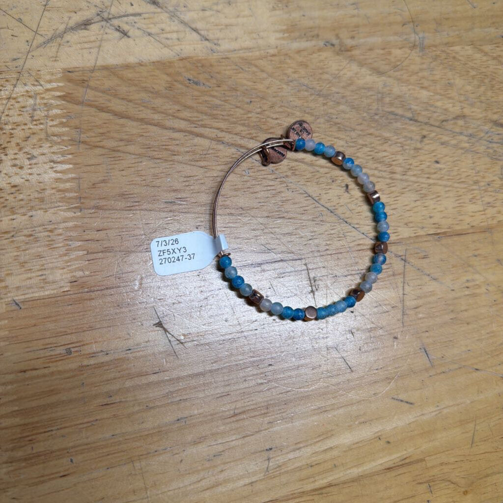 Alex and Ani Gold/ Blue Beaded Bracelet