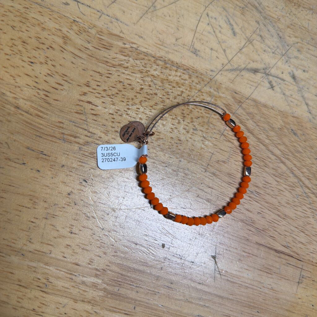 Alex and Ani Gold/ Orange Beaded Bracelet