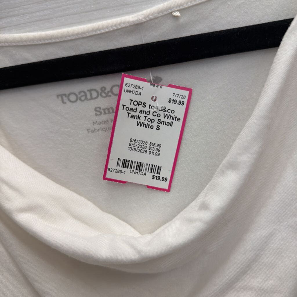 Toad and Co White Tank Top Small