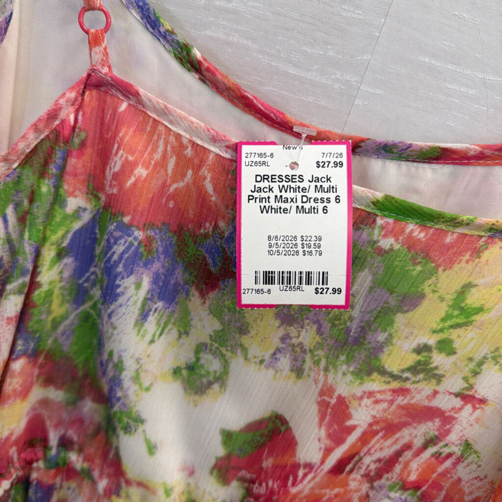 Jack White/ Multi Print Maxi Dress 6