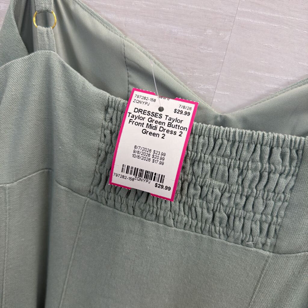 Taylor Green Button Front Midi Dress 2