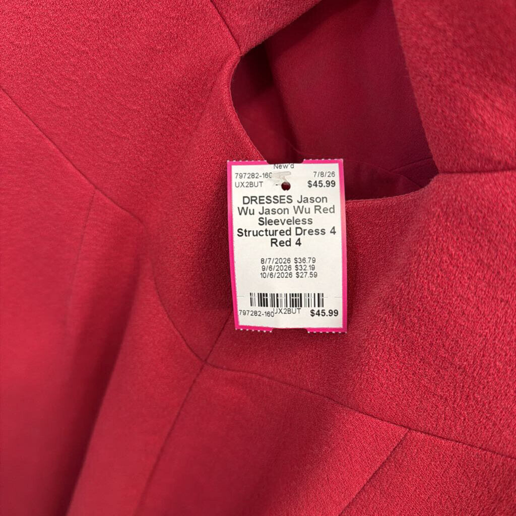 Jason Wu Red Sleeveless Structured Dress 4