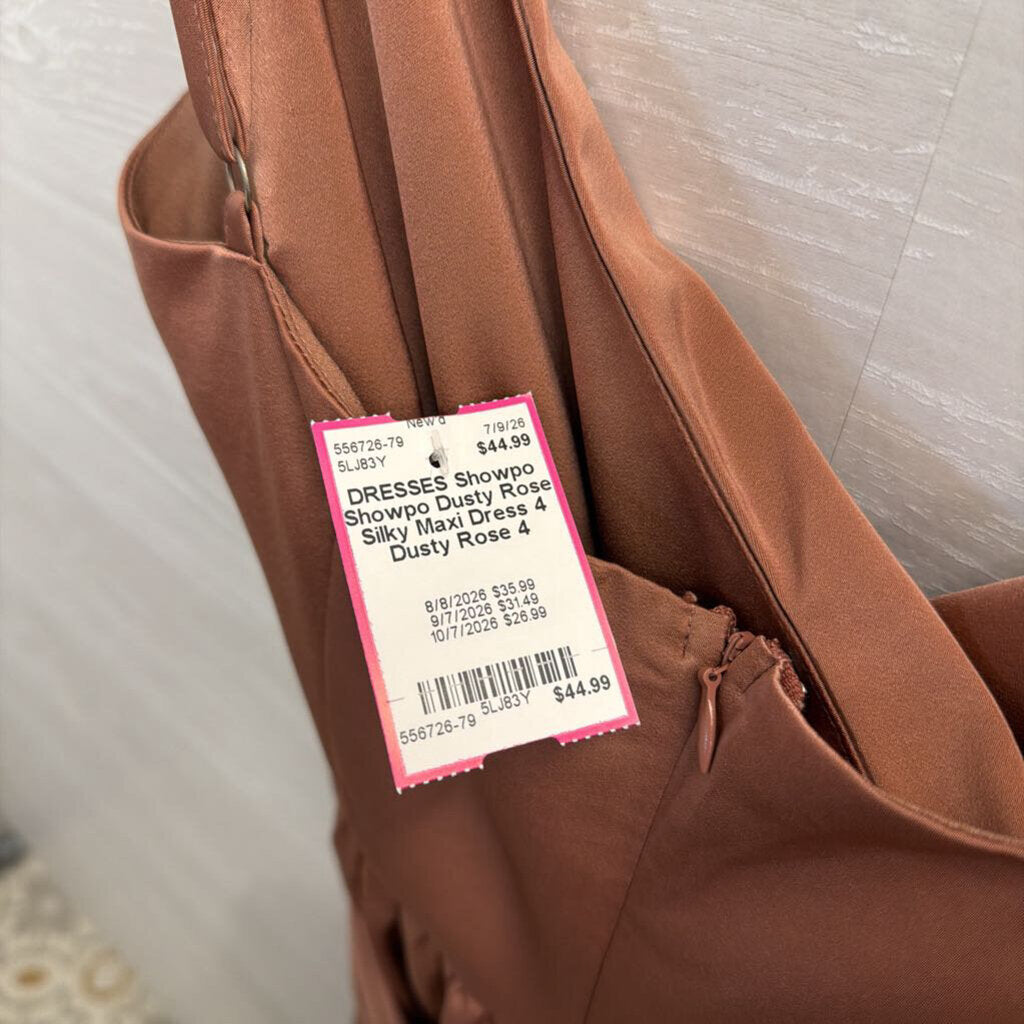 Showpo Dusty Rose Silky Maxi Dress 4