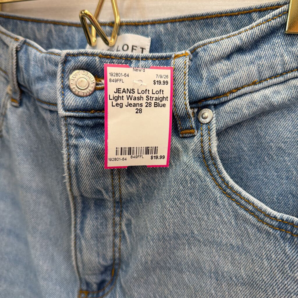 Loft Light Wash Straight Leg Jeans 28