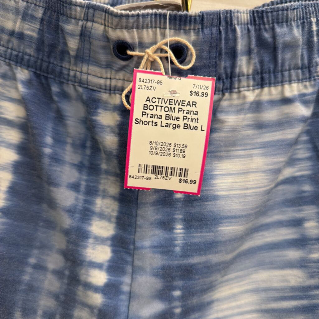 Prana Blue Print Shorts Large