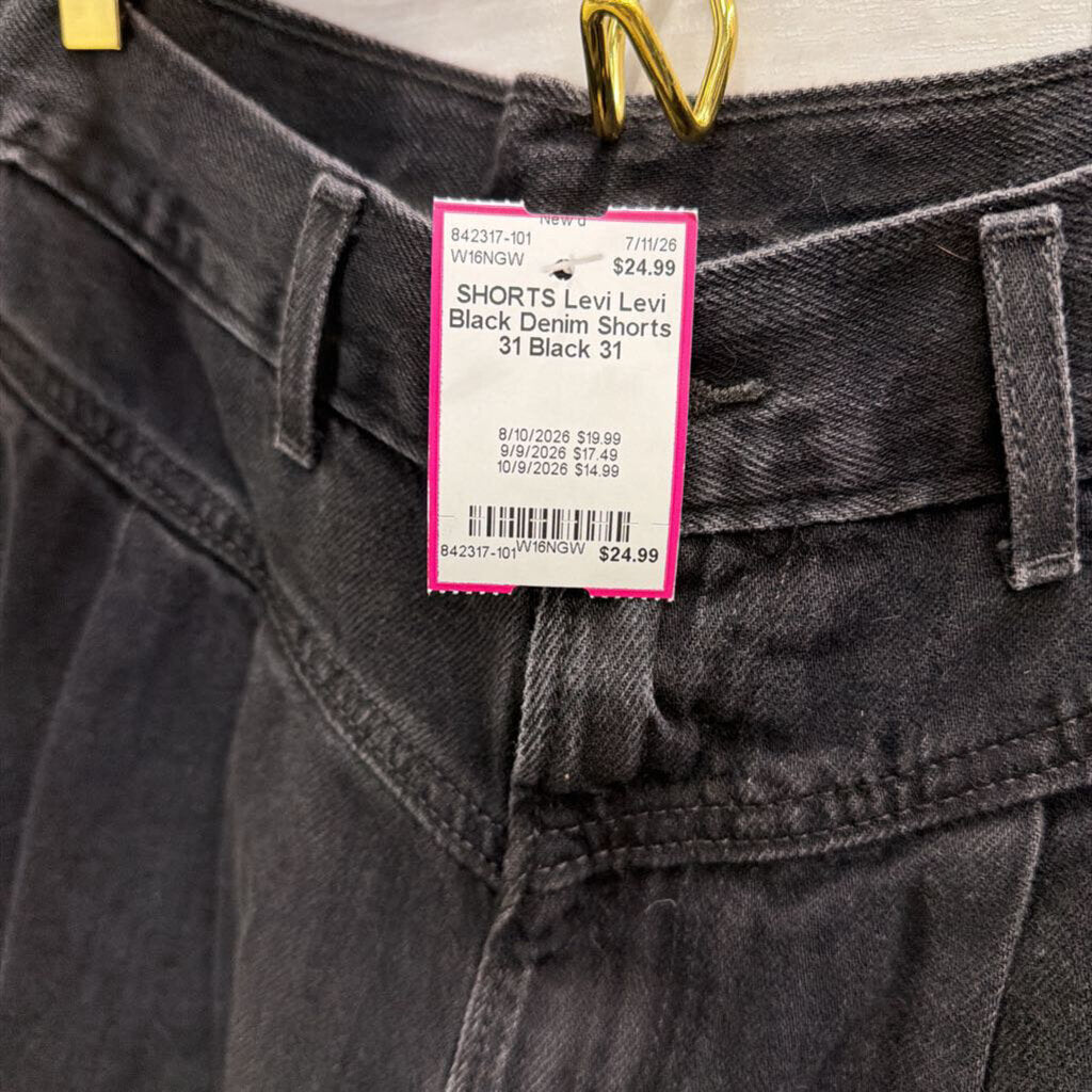 Levi Black Denim Shorts 31