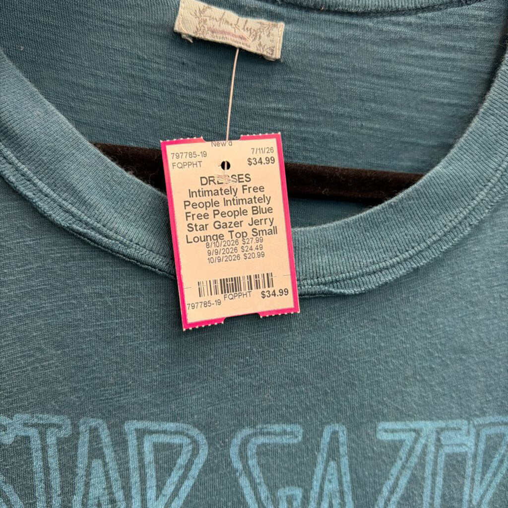 Intimately Free People Blue Star Gazer Jerry Lounge Top Small